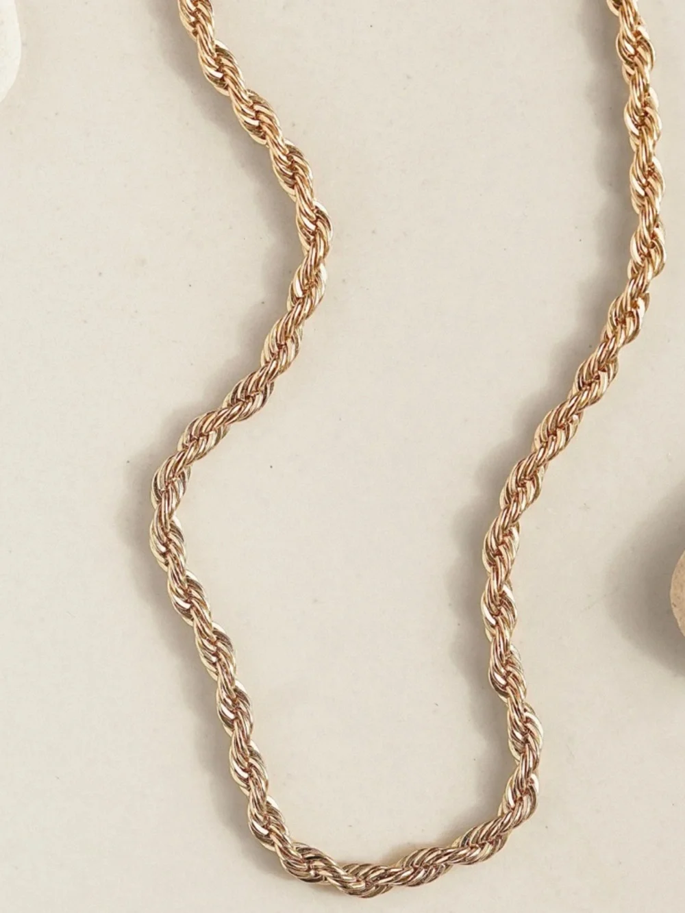 Lifetime Jewelry Layered 24k Gold Plate Rope Chain Necklace - 18” End-End Length